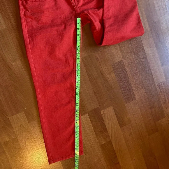 𝅺Seven7 Distressed Cropped Jeans, Coral Color, Size 4‎ - Picture 12 of 12